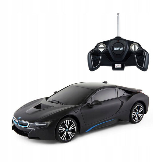 Masina cu telecomanda bmw i8 negru cu scara 1 la 18