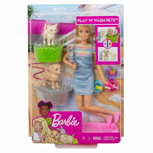 Barbie family set de joaca papusa cu animalutele