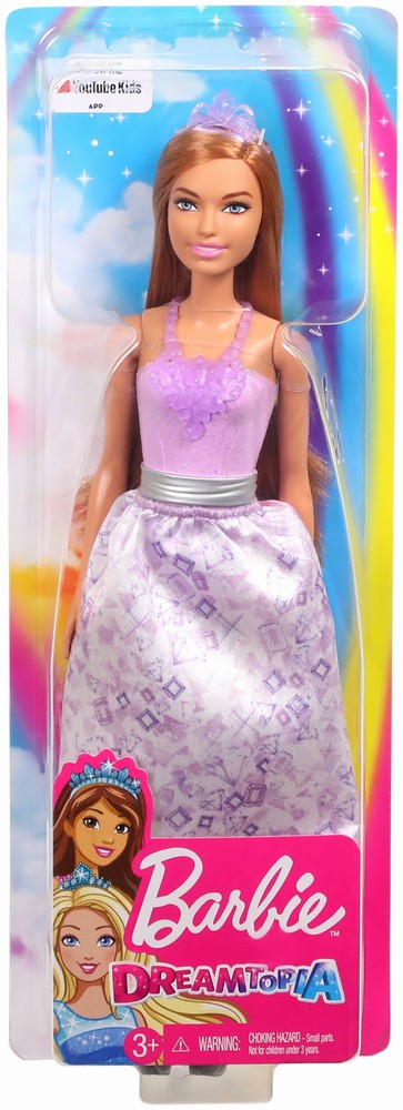 Papusa barbie dreamtopia printese cu colier mov