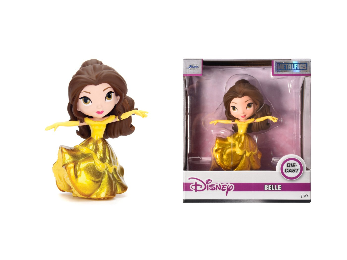 Jada figurina disney princess belle cu rochita aurie 10cm