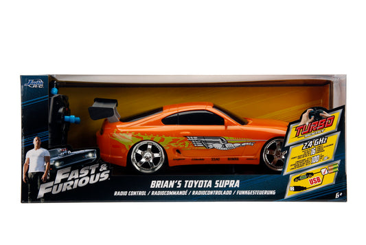 Masinuta metalica cu telecomanda fast furious rc brian's toyota supra scara 1:16