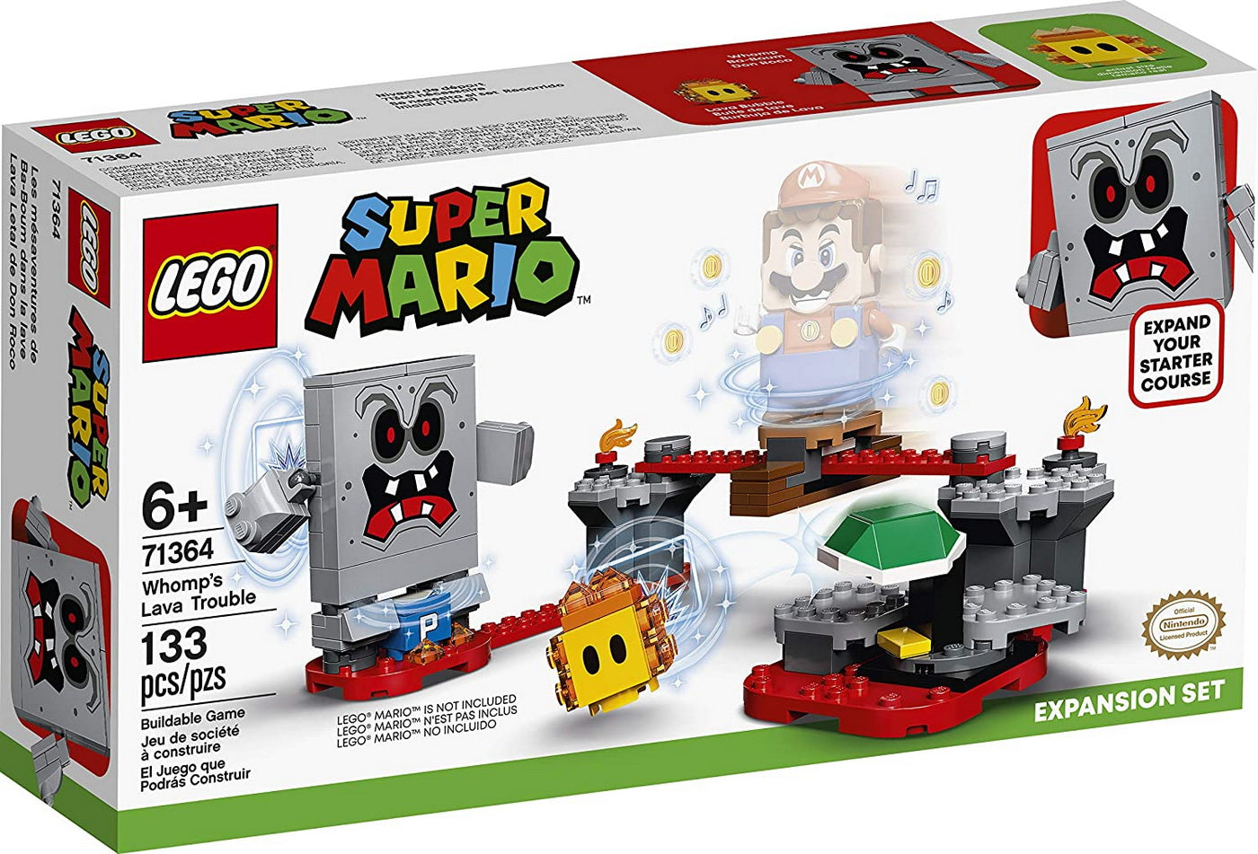 Lego super mario set de extindere pericolul lavei lui whomp 71364