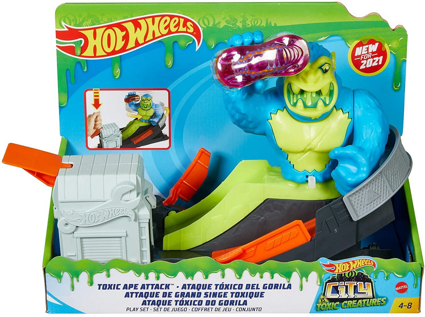 Hot wheels city cursa cu obstacol atacul gorilei