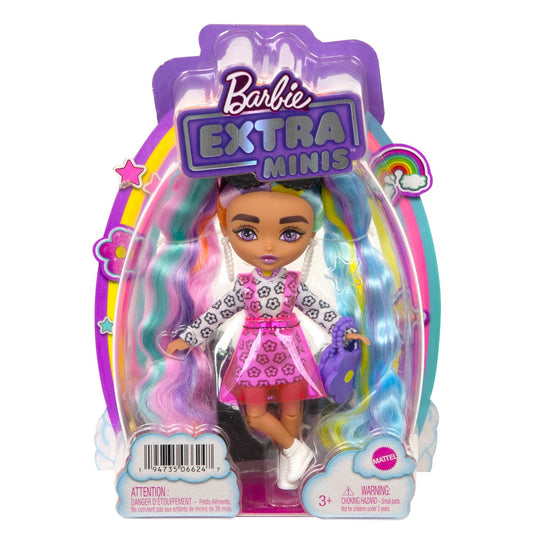 Barbie papusa barbie extra mini cu par curcubeu