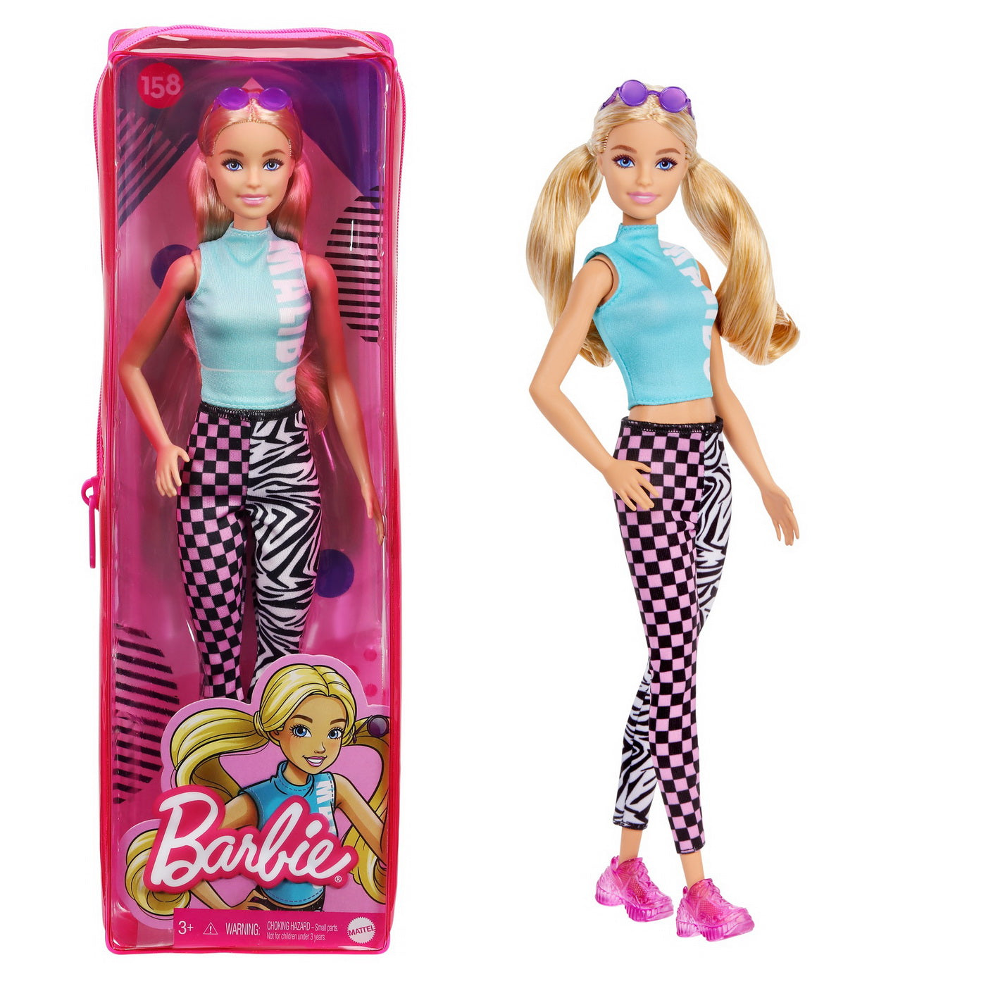 Papusa barbie fashionista blonda cu tinuta sport