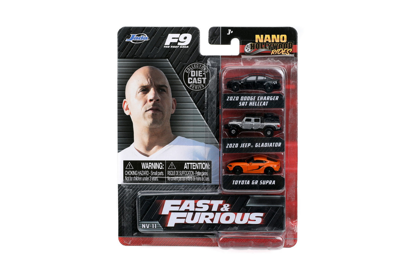 Fast and furious 3 set 3 nano-masini metalice 4cm