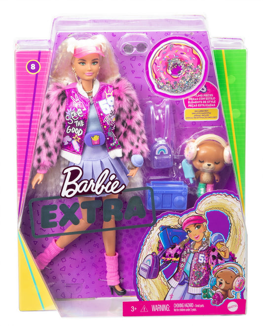 Papusa barbie extra style blonda cu codite