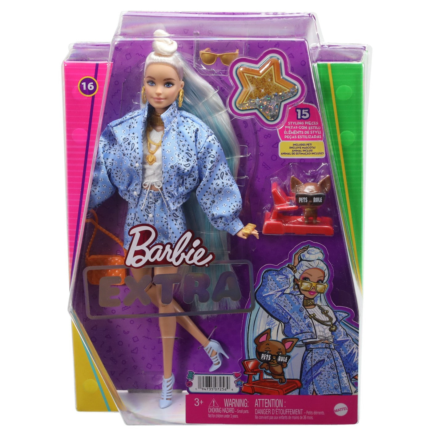 Barbie papusa barbie extra barbie cu bandana