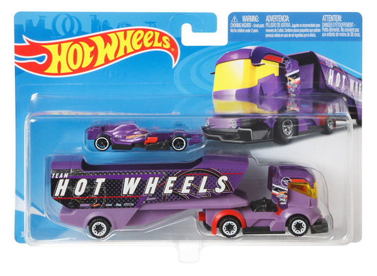 Set camion si masina sport hot wheels big rig heat