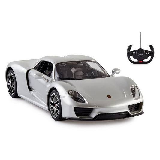 Masina cu telecomanda porsche 918 spyder  argintiu scara 1 la 14