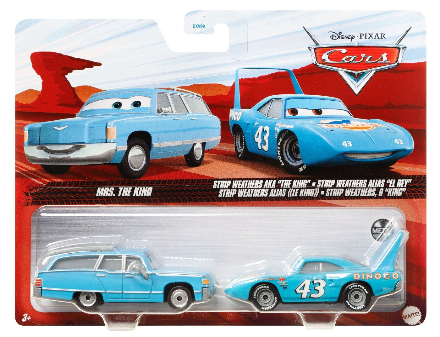 Cars3 set 2 masinute metalice mrs. the king si dinoco the king