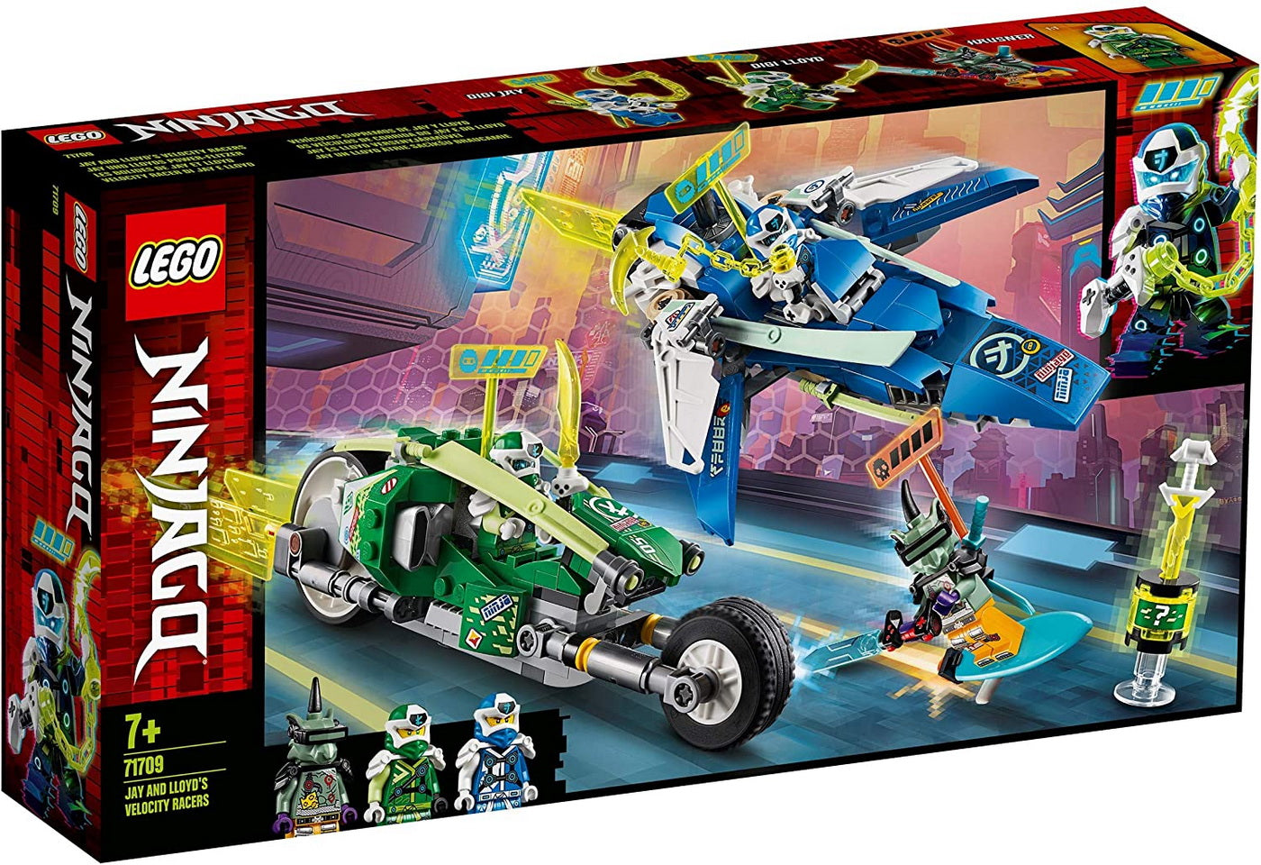 Lego ninjago masinile rapide de curse ale lui jay și lloyd 71709