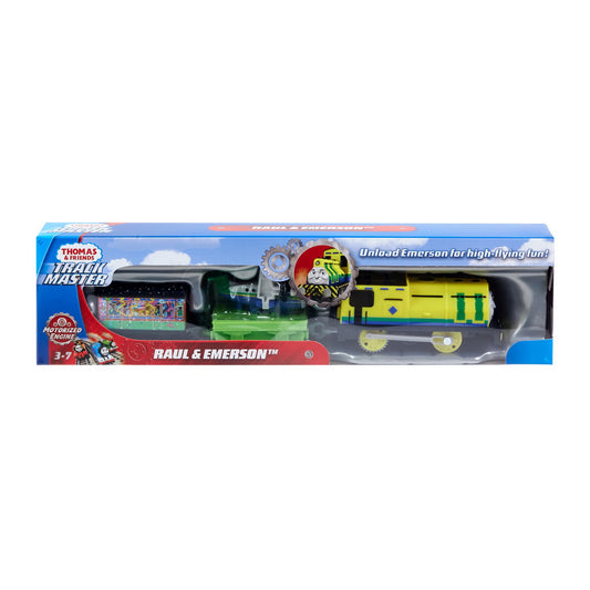 Thomas locomotiva raul si emerson motorizata cu 2 vagoane si accesorii