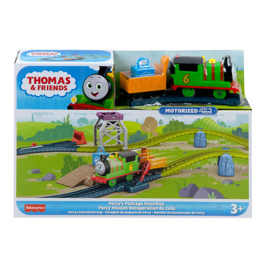 Thomas set de joaca cu locomotiva percy motorizata si accesorii