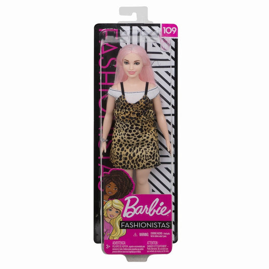 Papusa barbie fashionista cu parul roz