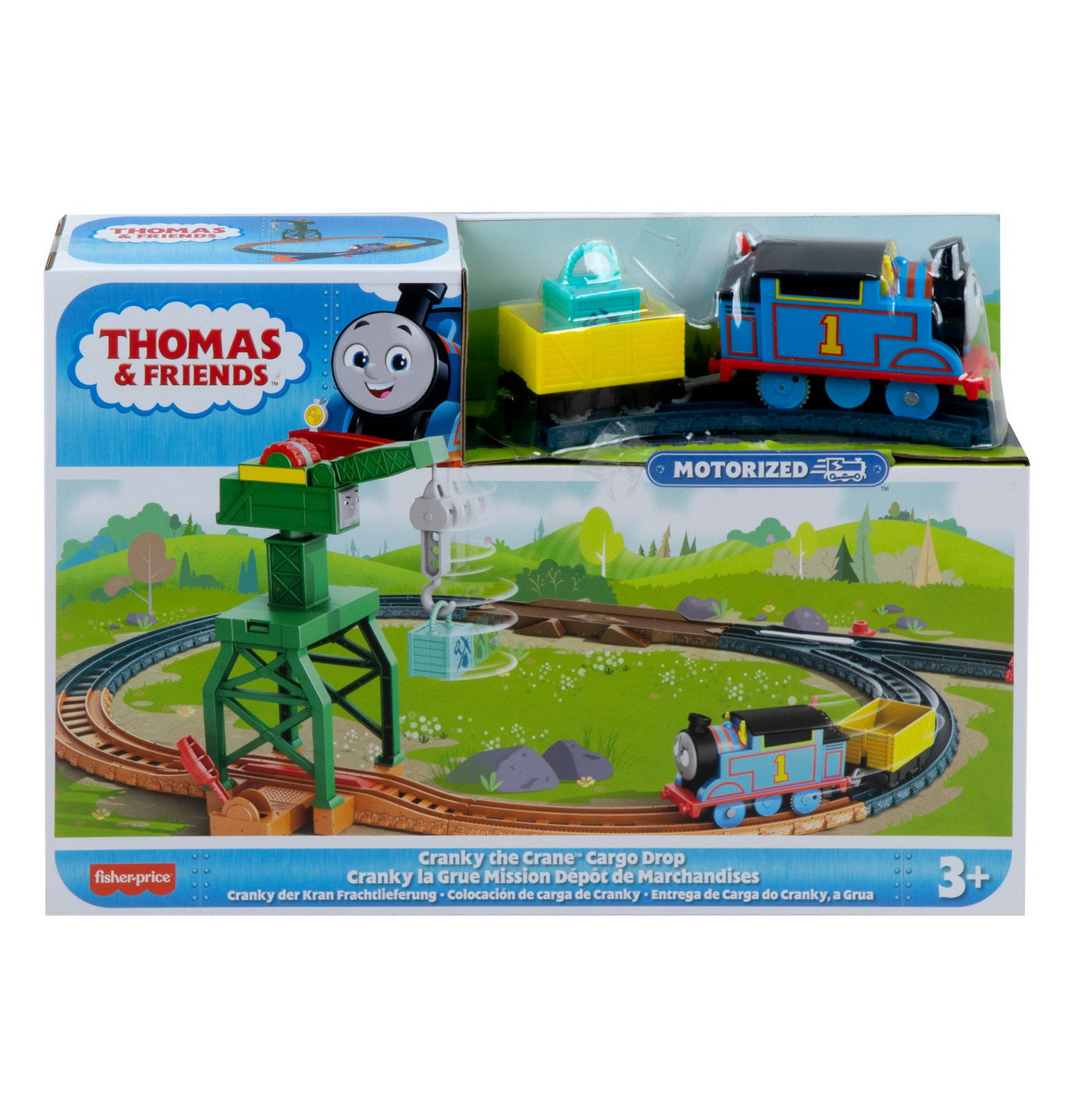 Thomas set de joaca cu locomotiva cranky motorizata si accesorii