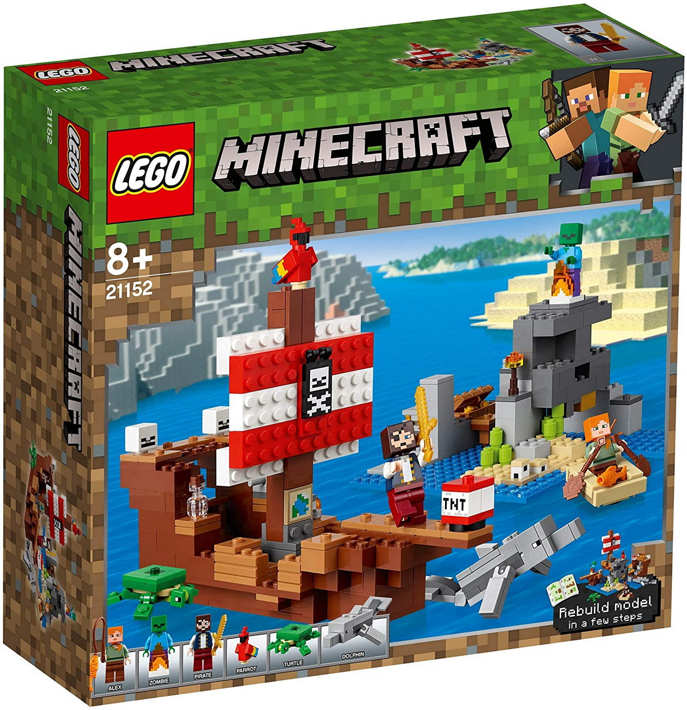 Lego minecraft aventura corabiei de pirati 21152