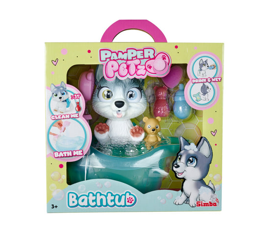 Pamper petz catelusul husky la baie