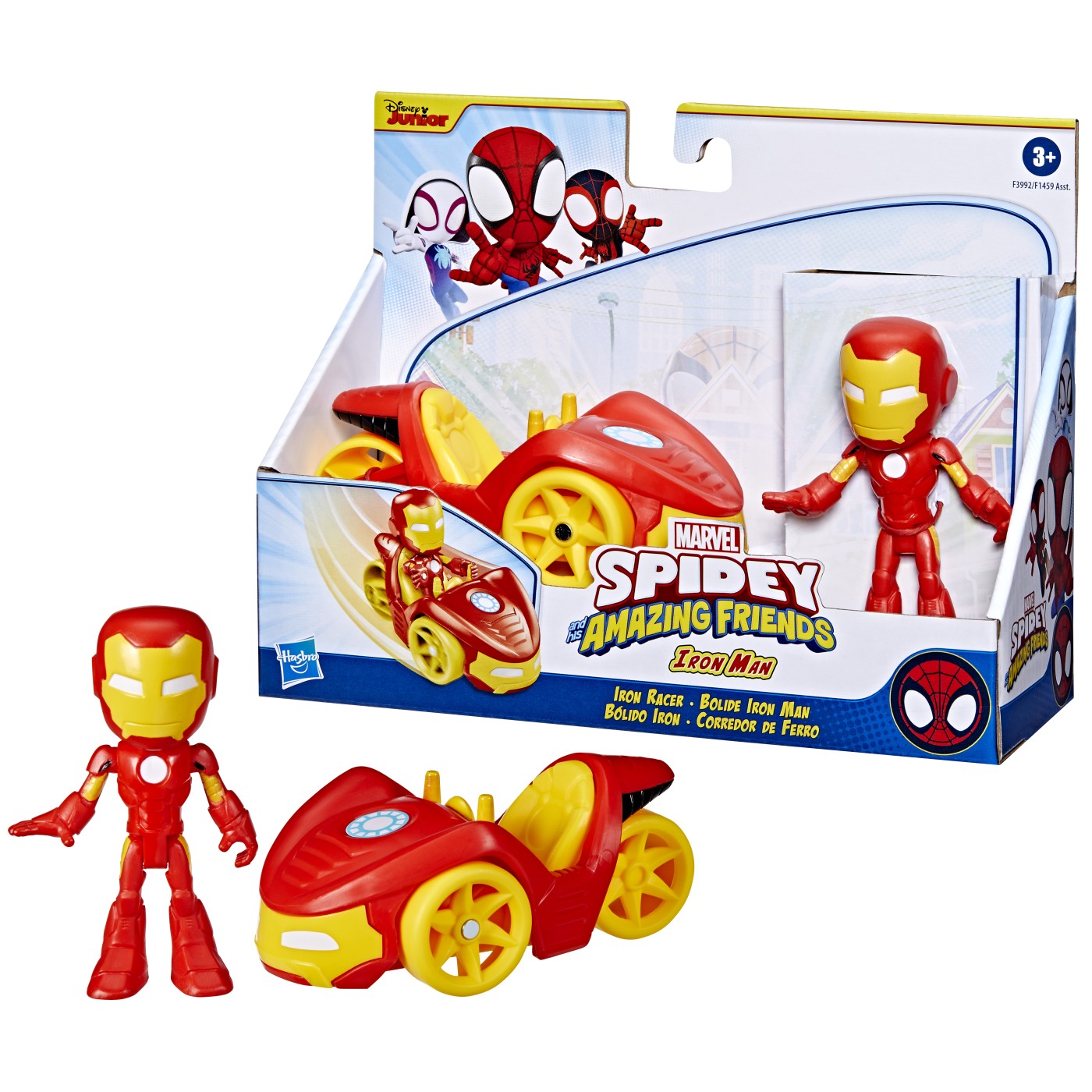 Spidey prietenii extraordinari set vehicul si figurina iron man