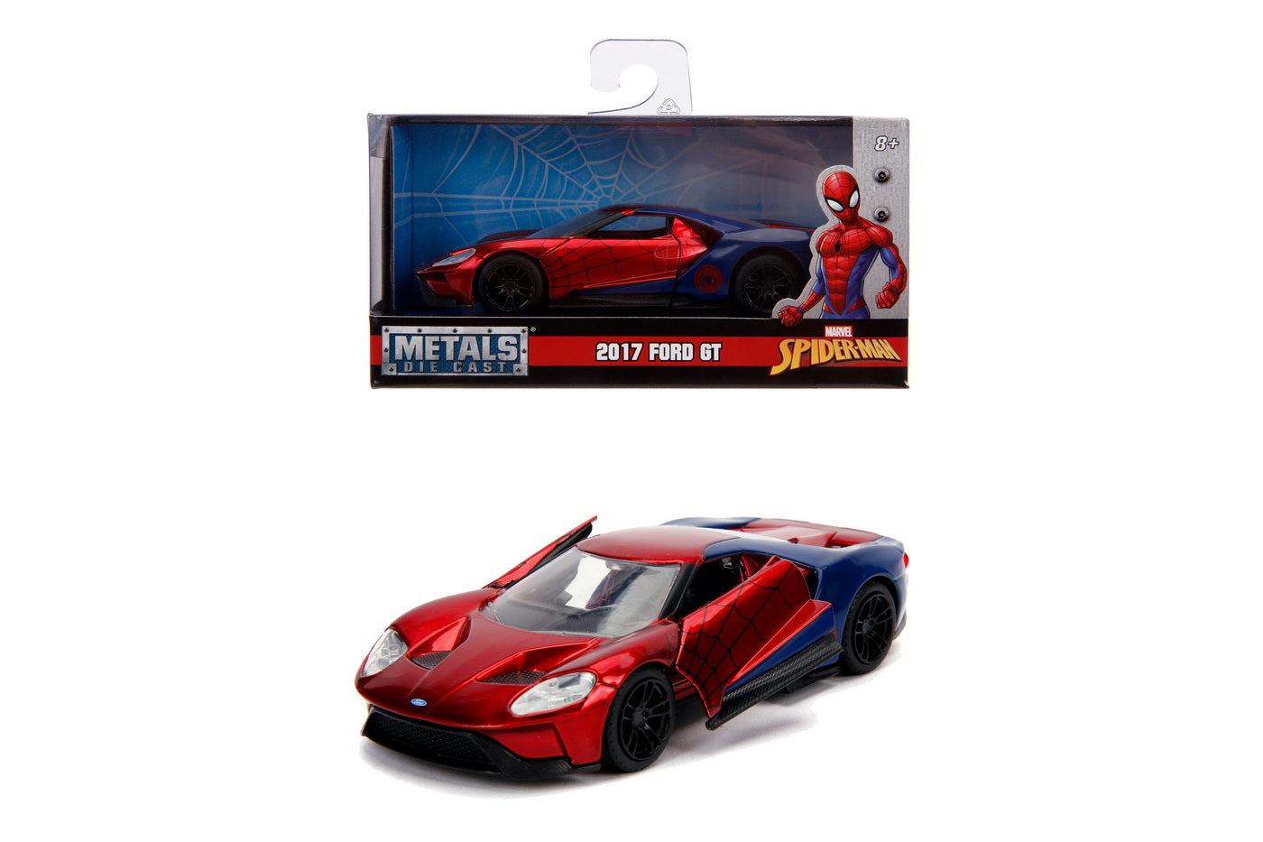 Masinuta metalica spiderman 2017 ford gt scara 1 la 32