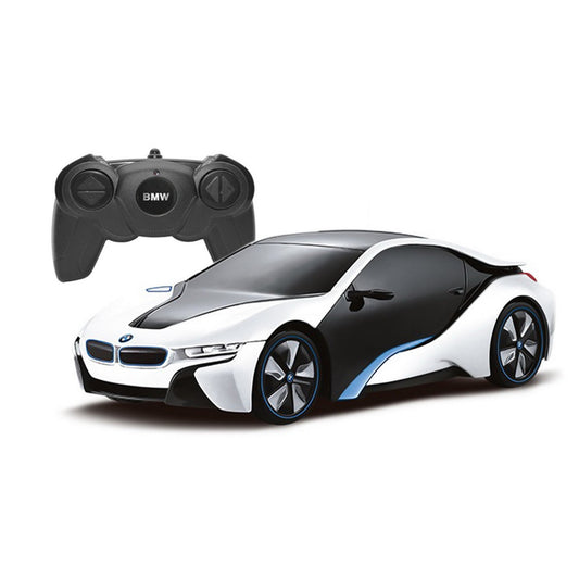 Masina cu telecomanda bmw i8 alba scara 1 la 24