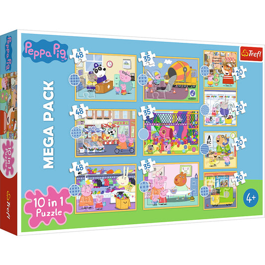 Puzzle trefl 10in1 intalneste-o pe peppa pig