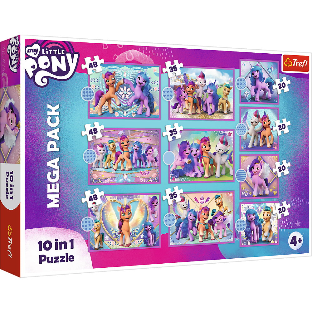 Puzzle trefl 10in1 my little pony -  poneii stralucitori